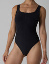 The Smooth Lace Henley Bodysuit