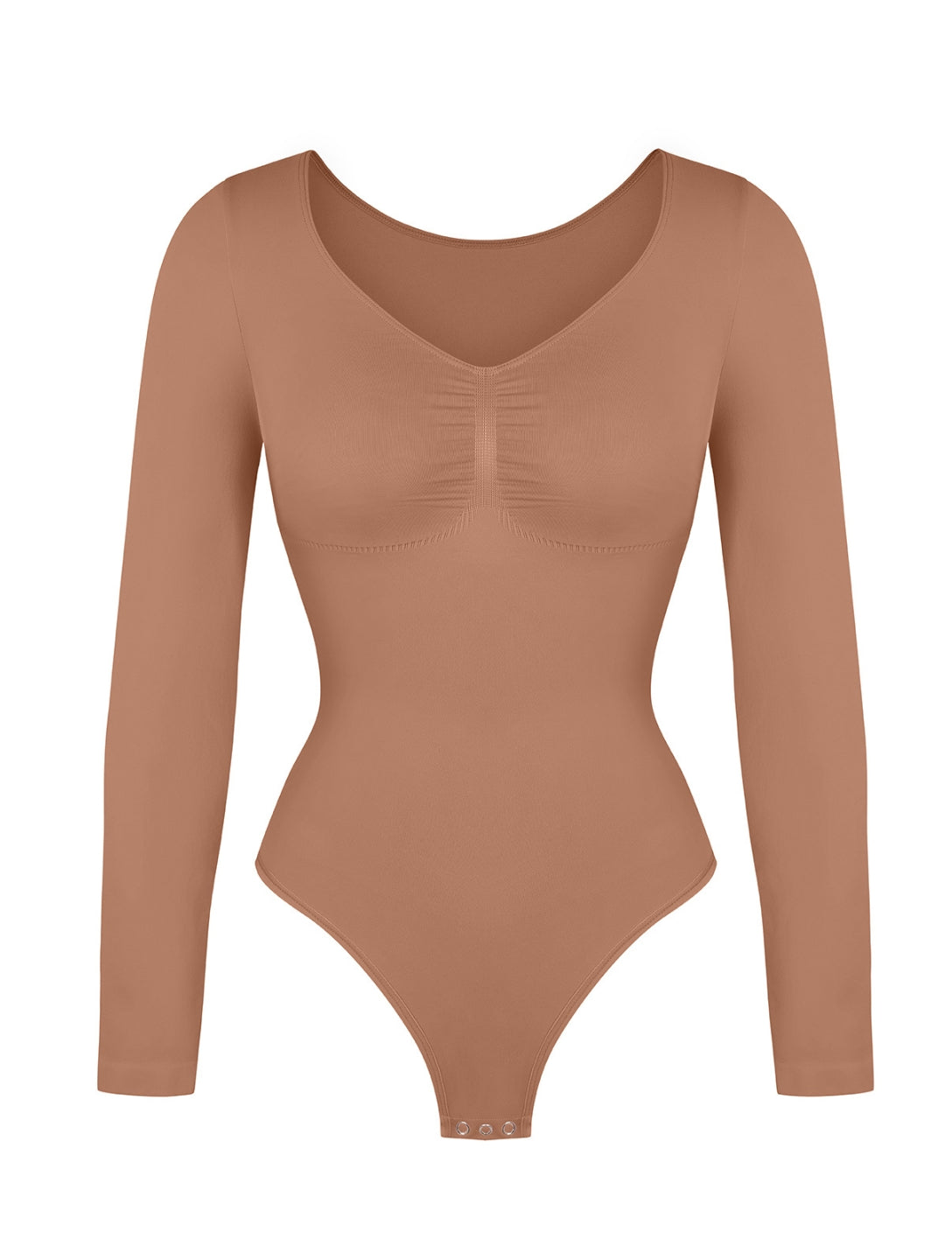 Long Sleeve Ruched Bodysuit - HeyShape
