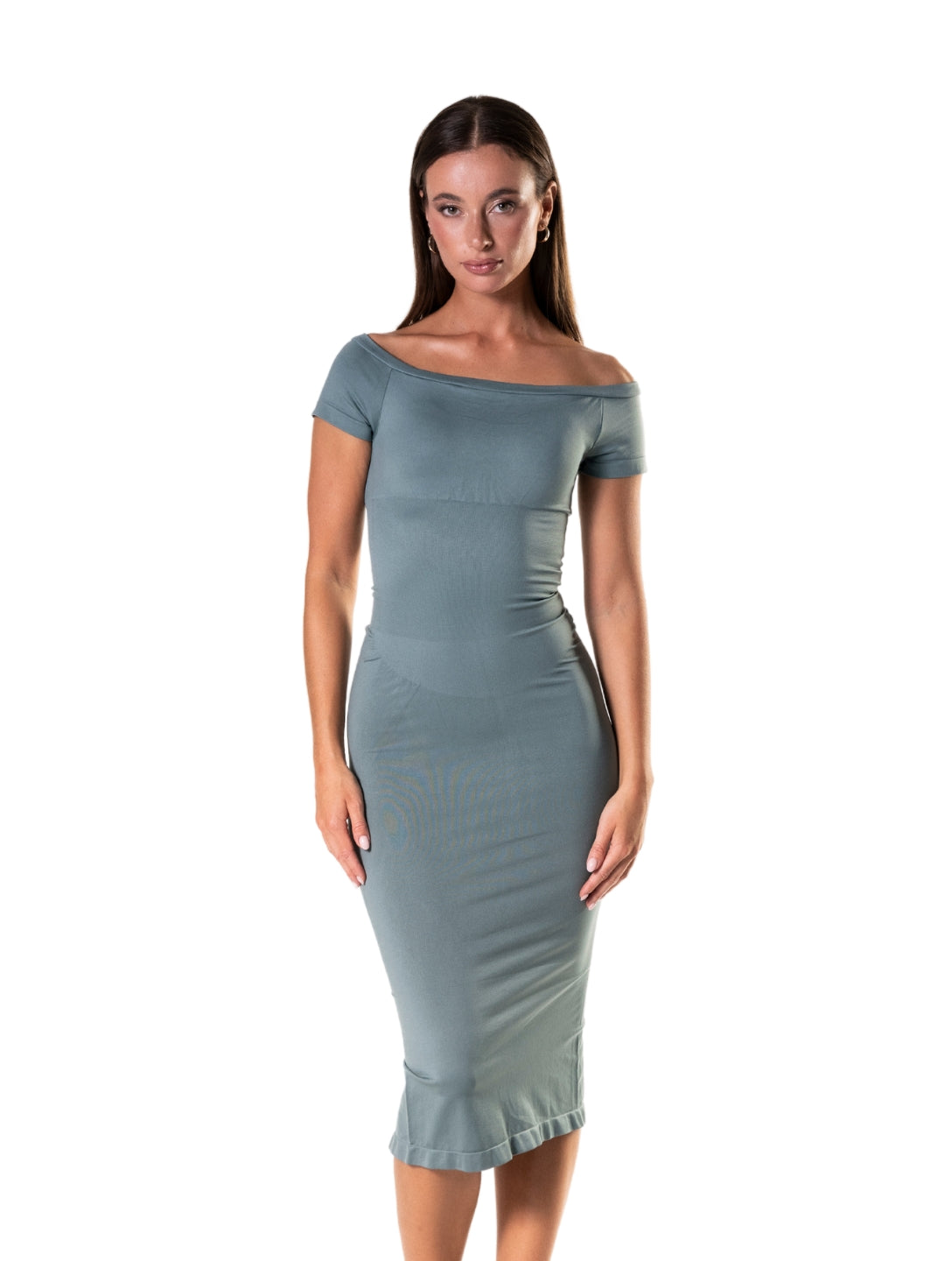 Off-Shoulder Shapewear Split Dress - HeyShape