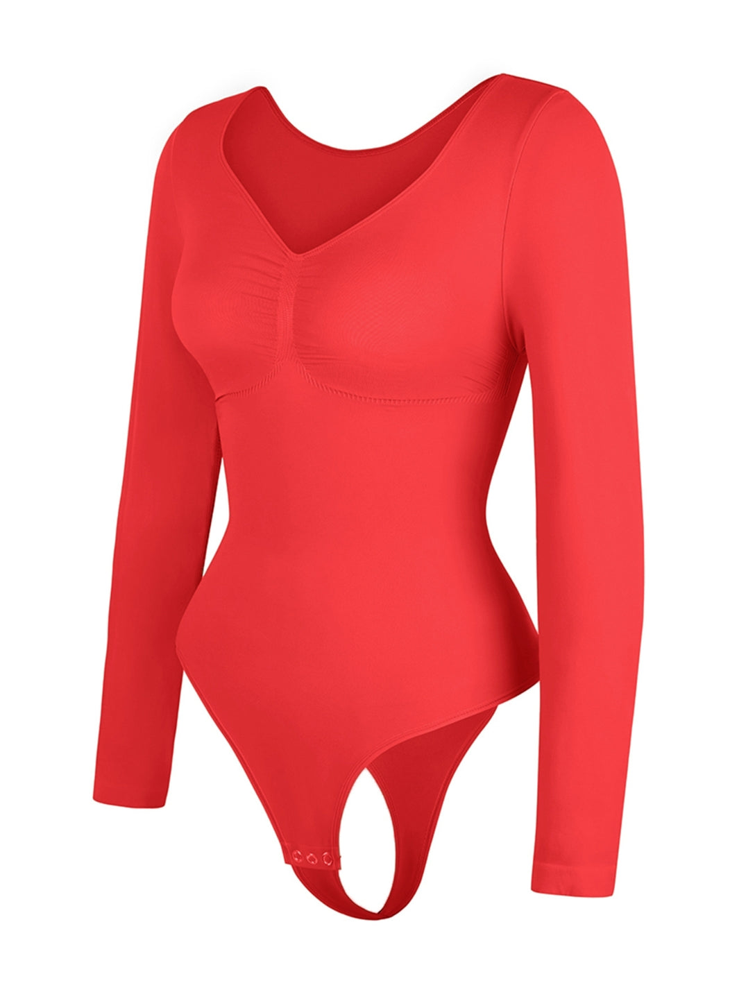 Long Sleeve Ruched Bodysuit - HeyShape