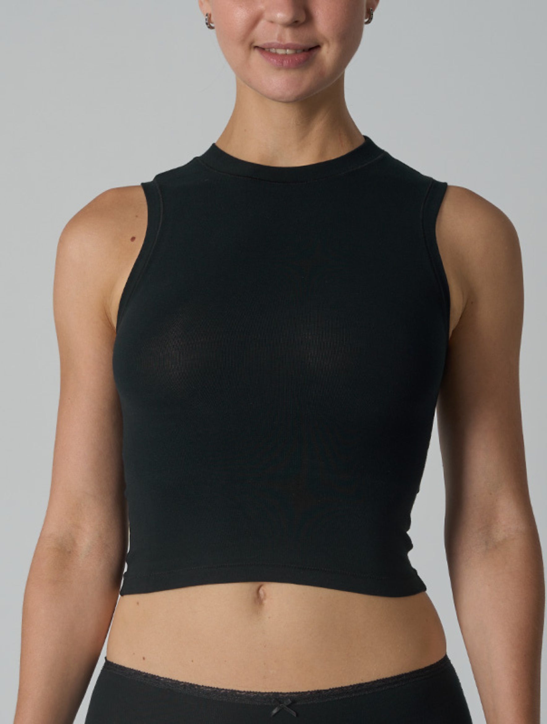 Cotton High Neck Top - HeyShape