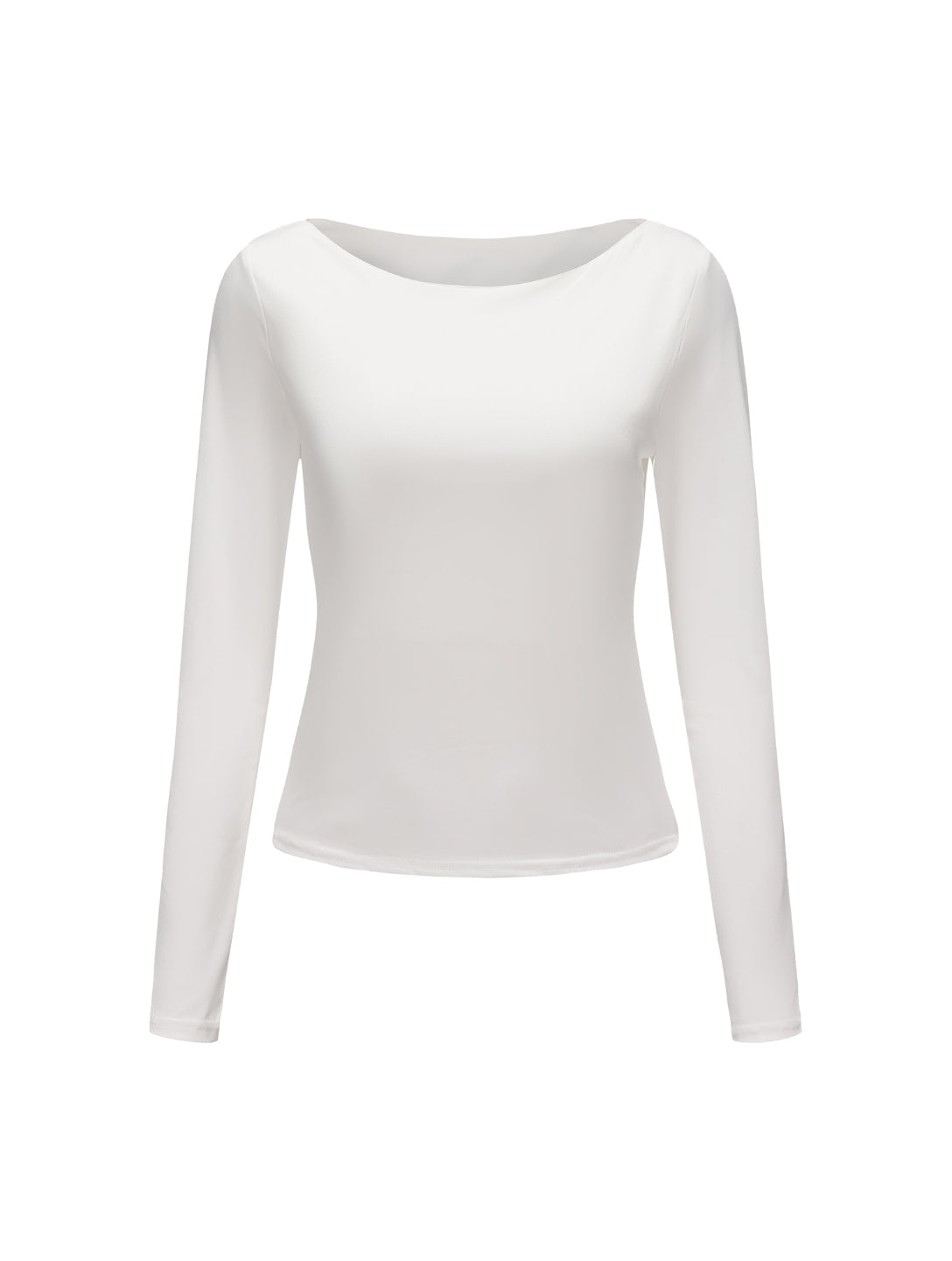 Boat Neck Long Sleeve Top - HeyShape